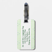 Limoen, Groene Chevron Pattern Monogram Bagagelabe Bagagelabel (Achterkant verticaal)