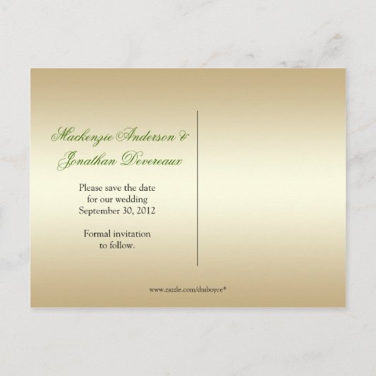  limoen groene Pareltjes gouden wervelingen Bewaar Aankondigingskaart (Achterkant)