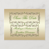  limoen groene Pareltjes gouden wervelingen Bewaar Aankondigingskaart (Voorkant)