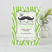 Limoen Groene Zebra Snor Verjaardagsfeest Uitnodig Kaart (Staand voorkant)