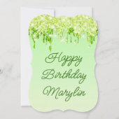 LIMOEN GROENGLITER DRIP ELEGANT BIRTHDAY INVITATIO KAART (Achterkant)