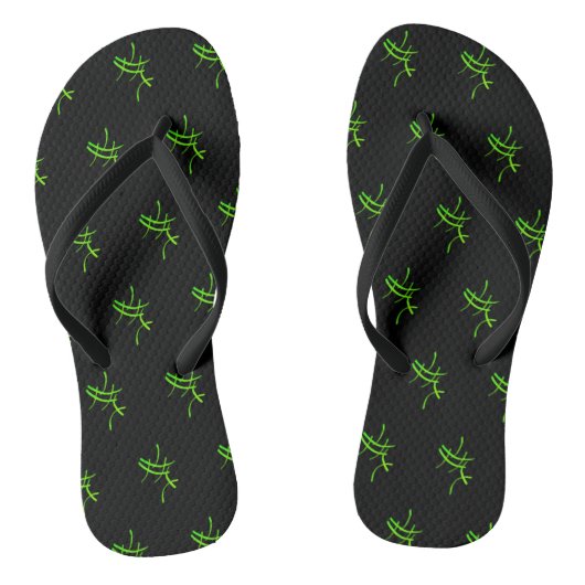 Limoen Heldergroene Abstract Art Pattern Teenslipp Teenslippers (Voetbed)