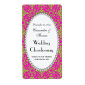  Limoen Hot Pnk Damask #2 Pearl V Wijnfles Etiket (Voorkant)