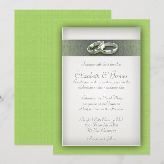 Limoen huwelijksuitnodigingen kaart (Voorkant / Achterkant)