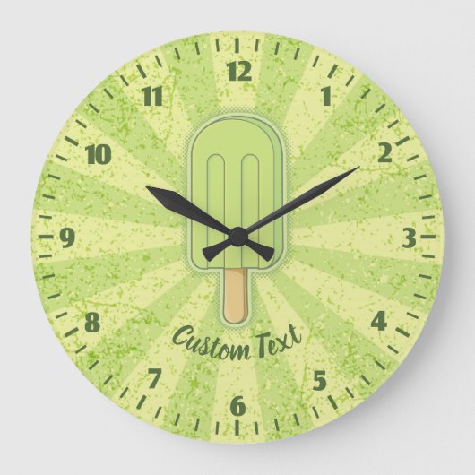 Limoen Ice Cream Stick Clock Grote Klok (Voorkant)