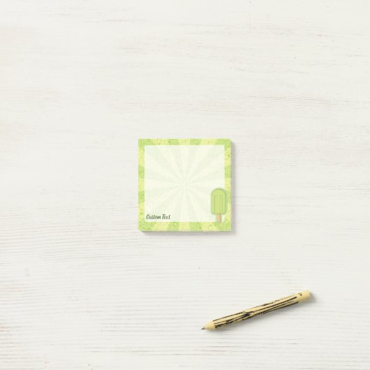 Limoen Ice Cream Stick Post-it® Notes (Op bureau)
