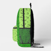 LIMOEN & KELLY GREEN MET KLEINE ZWARTE MUZIEKNOTEN BEDRUKTE RUGZAK (Rechts)
