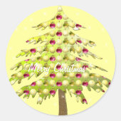 Limoen kerstboom met Ornamenten van pruimen Ronde Sticker (Voorkant)
