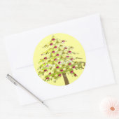 Limoen kerstboom met Ornamenten van pruimen Ronde Sticker (Envelop)