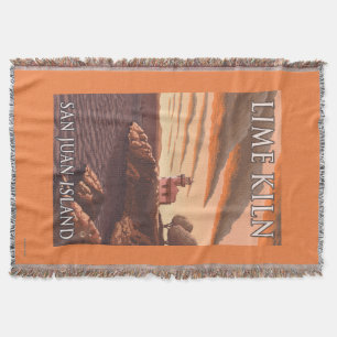 Limoen Kiln Lighthouse Vintage Travel Poster Deken