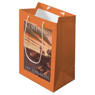 Limoen Kiln Lighthouse Vintage Travel Poster Medium Cadeauzakje