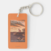 Limoen Kiln Lighthouse Vintage Travel Poster Sleutelhanger (achterkant)