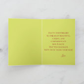 Limoen Kleur Man Happy Jubileum Roos Kaart (Binnen)