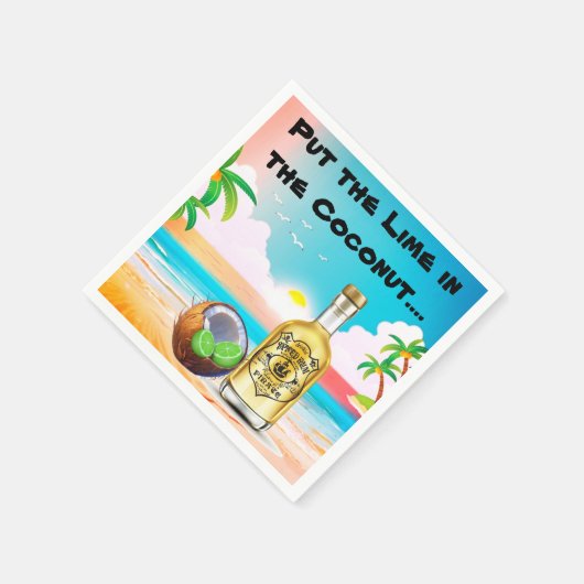 Limoen, kokosnoot en rum papieren servetten (Hoek)