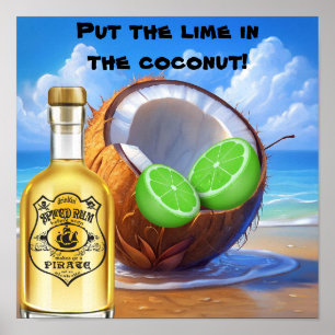 Limoen, kokosnoot en rum Poster