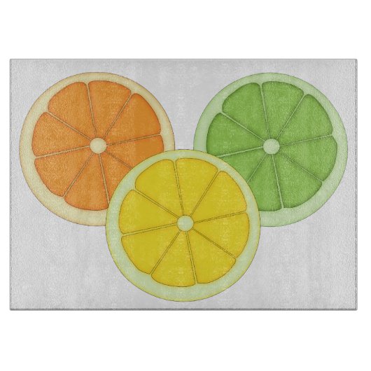 Limoen, Lemon en Sinaasappel Snijplank (Voorkant)