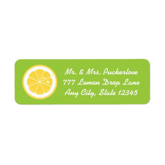 Limoen Lemon Hart Retouradres Labels Stickers (Voorkant)