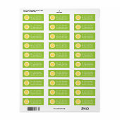 Limoen Lemon Hart Retouradres Labels Stickers (Full Sheet)