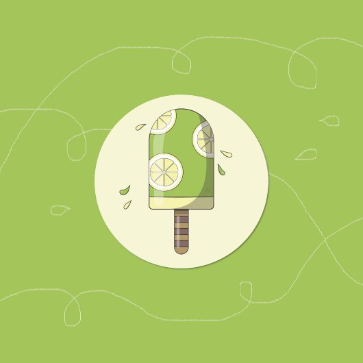 Limoen Lemon Ice Cream Bar Ronde Sticker