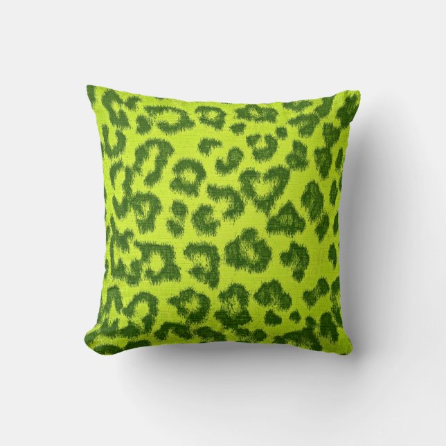 Limoen-leopard-printkaart Kussen (Voorkant)