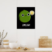 Limoen-light Funny Fruit Limoen Pun Dark BG Poster (Keuken)