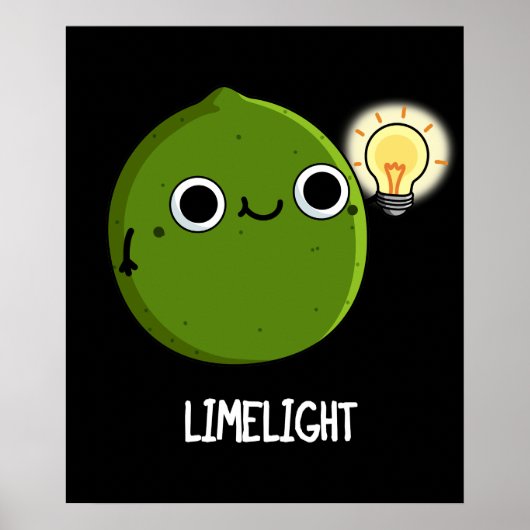 Limoen-light Funny Fruit Limoen Pun Dark BG Poster (Voorkant)