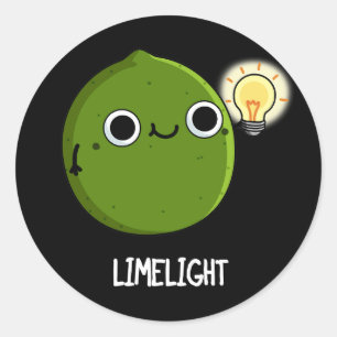Limoen-light Funny Fruit Limoen Pun Dark BG Ronde Sticker