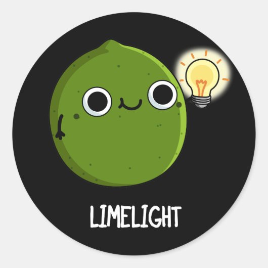 Limoen-light Funny Fruit Limoen Pun Dark BG Ronde Sticker (Voorkant)