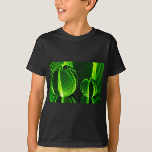 Limoen lijnen in twee ballen t-shirt