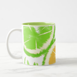 Limoen Lime Abstract Pop Tie Dye Tweekleurige Koffiemok