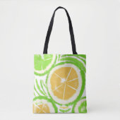 Limoen Lime Abstracte Draaiing Kleur Tote Bag (Voorkant)