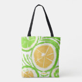 Limoen Lime Abstracte Draaiing Kleur Tote Bag (Achterkant)