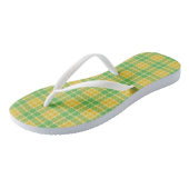 Limoen-lime geruite flip flops (Schuin)