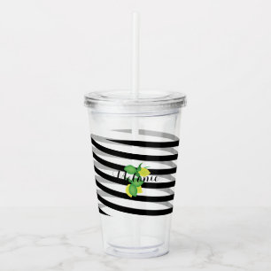 Limoen Lime Limoncello Lint Strepen Monogram Acryl Drinkbeker