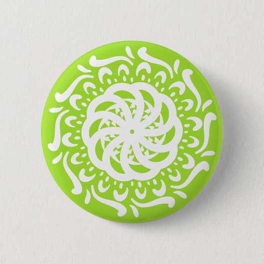 Limoen Mandala Ronde Button 5,7 Cm (Voorkant)