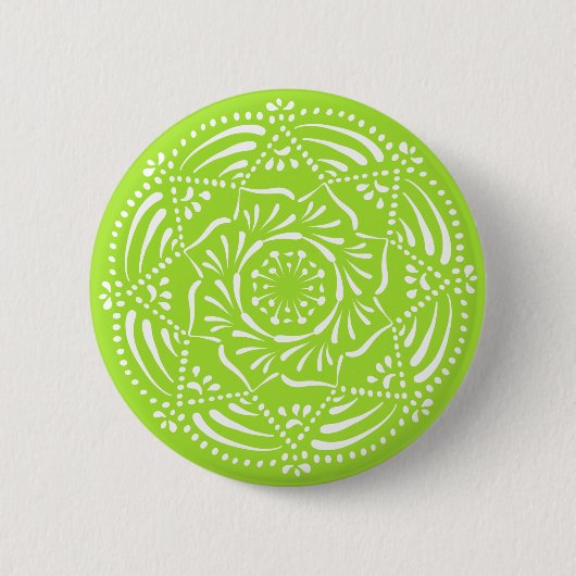 Limoen Mandala Ronde Button 5,7 Cm (Voorkant)