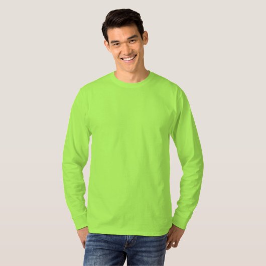 Limoen Mannen Basic T-shirt met lange mouwen (Voorkant volledig)