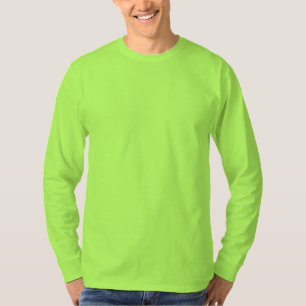Limoen Mannen Basic T-shirt met lange mouwen