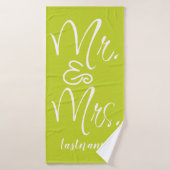 Limoen Manuscript Mr & Mrs Wedding Family Bath Tow Badhanddoek (Badhanddoek)