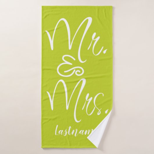 Limoen Manuscript Mr & Mrs Wedding Family Bath Tow Badhanddoek (Badhanddoek)