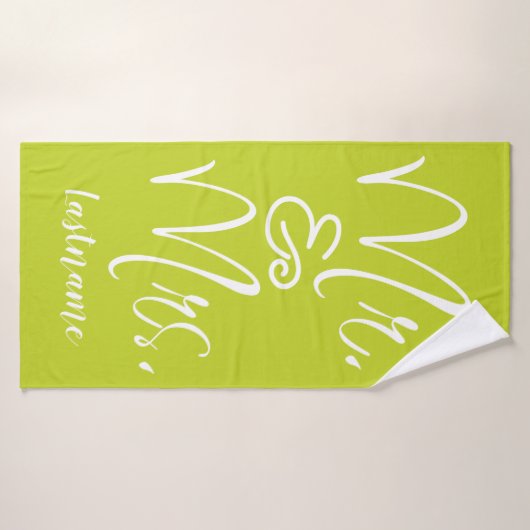 Limoen Manuscript Mr & Mrs Wedding Family Bath Tow Badhanddoek (Badhanddoek)