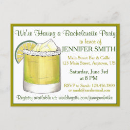 Limoen Margarita Cocktail Bachelorette Cinco de Ma Uitnodiging Briefkaart