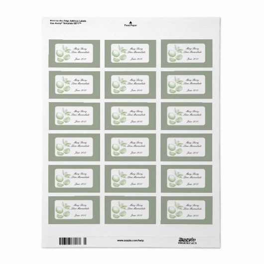 Limoen Marmalade Jar label gepersonaliseerd (Full Sheet)