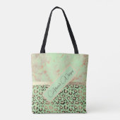 Limoen Marmeren Glitterij Leopard Gepersonaliseerd Tote Bag (Achterkant)