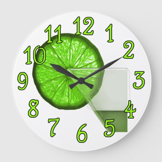 Limoen Martini Drink Design Bar Kitchen Wall Clock Grote Klok (Voorkant)
