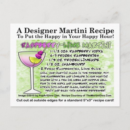 Limoen Martini Recipe Briefkaart (Voorkant)