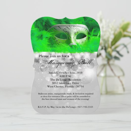 Limoen Masquerade Ball Mask Costume Halloween Part Kaart (Staand voorkant)