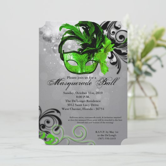 Limoen Masquerade Ball Mask Costume Halloween Part Kaart (Staand voorkant)