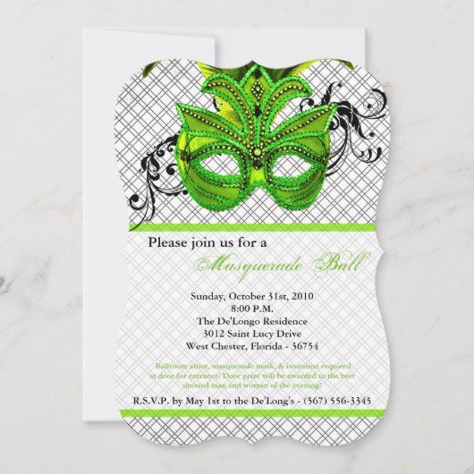 Limoen Masquerade Ball Mask Costume Halloween Part Kaart (Voorkant)