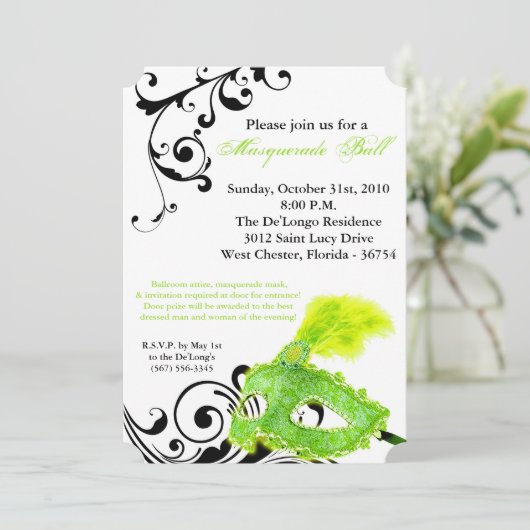 Limoen Masquerade Ball Mask Costume Halloween Part Kaart (Staand voorkant)